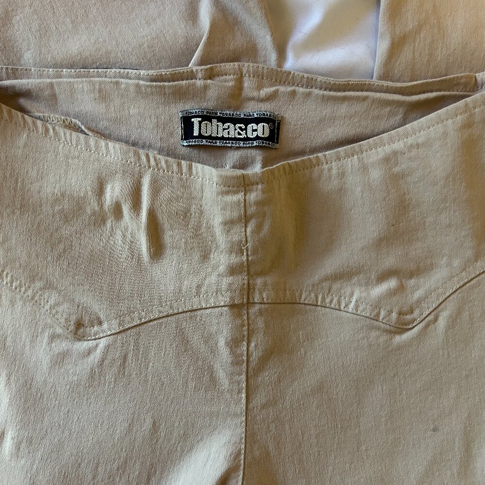 Vintage Taba&co Paris Beige Western Flare Pants | Size Small